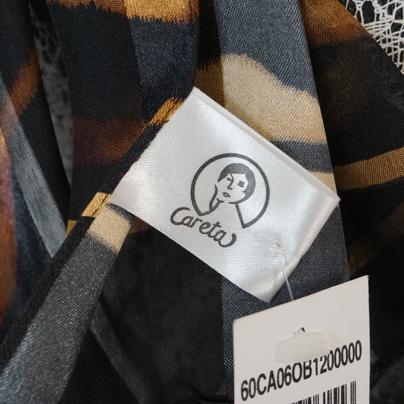 Careta Black and Brown Zebra Striped Oblong Scarf - Picture 4 of 5